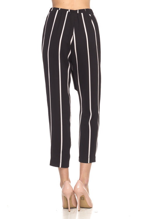 Fashion Black Contrast Pants
