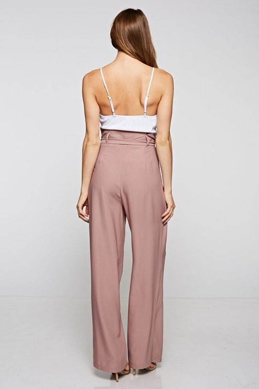 Classic White Mocha Contrast Jumpsuit