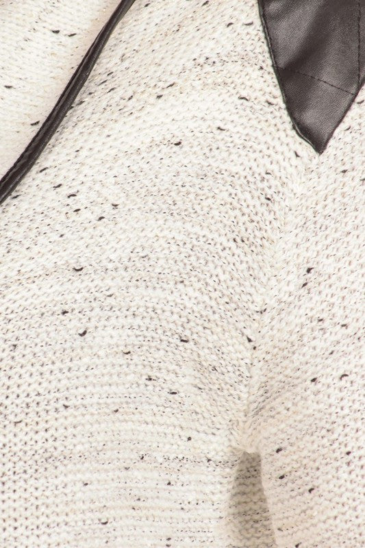 Glitter Textured White Cardigan with Shoulder Detailed