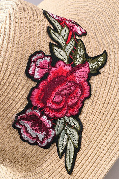 Summer Embroidered Straw Hat