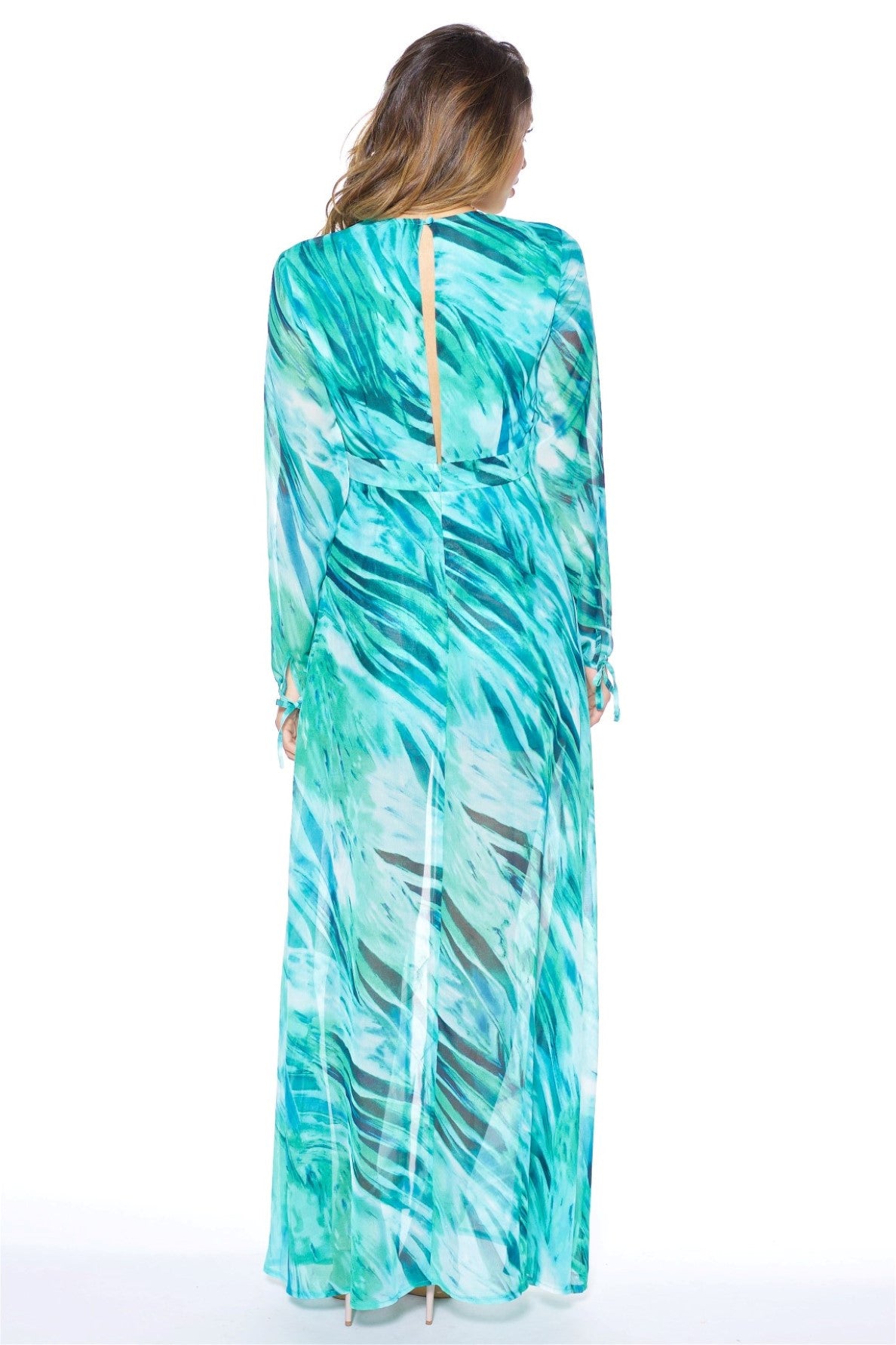 Summer Wave Green Maxi Romper
