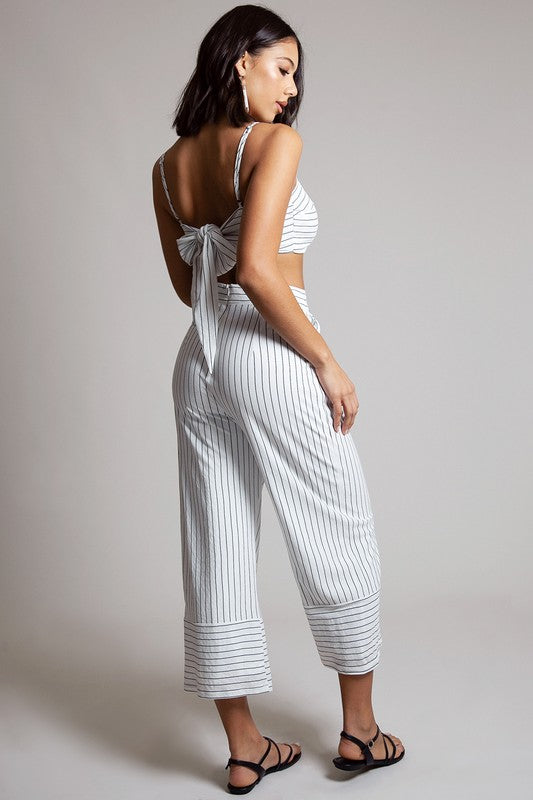 Summer Ivory Striped Strap Top