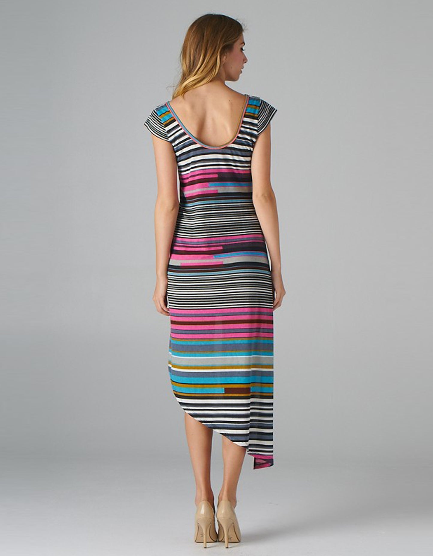 Multi-Color High Low Maxi Dress