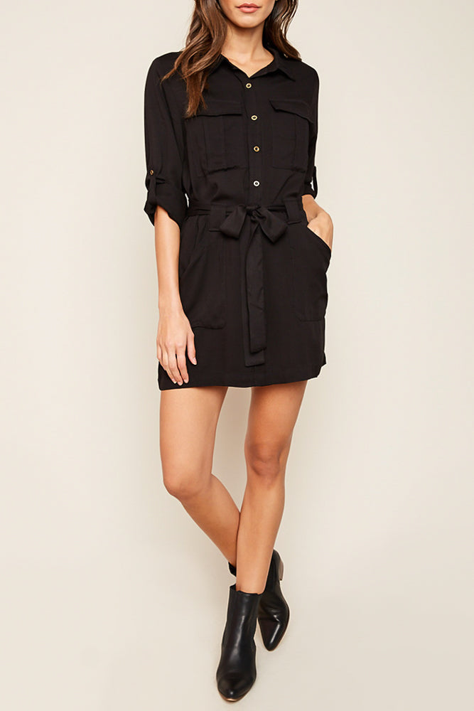 Fashion Black Shirt Dress