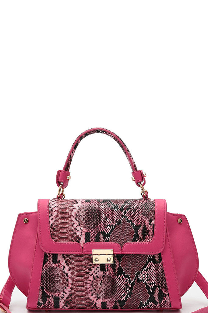 Elegant Pink Animal Print Satchel