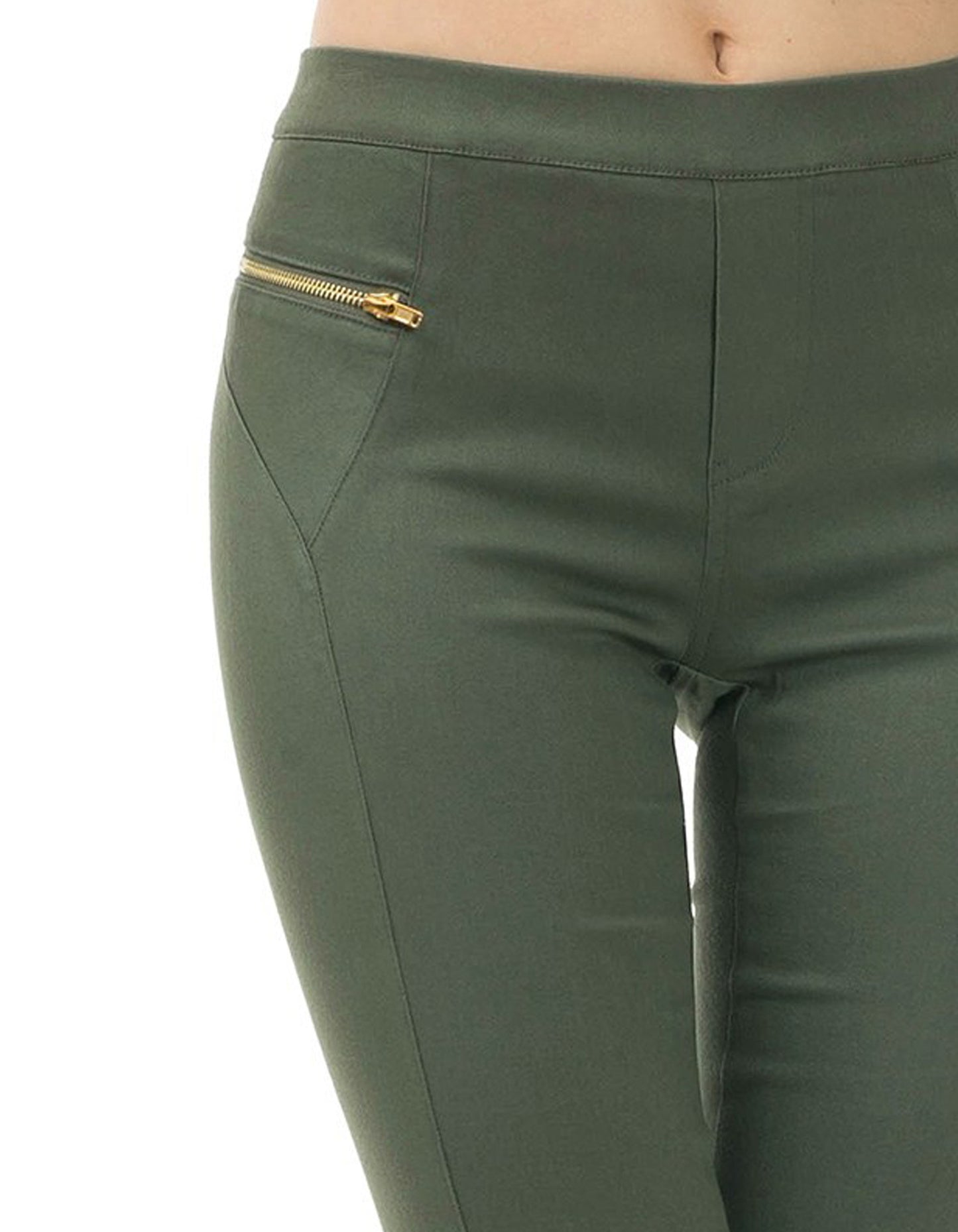 Olive Green Zipper Pants
