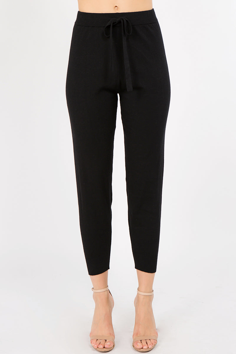 Fashion Off Shoulder White Striped Detailed Long Sleeve Jogging Black Top