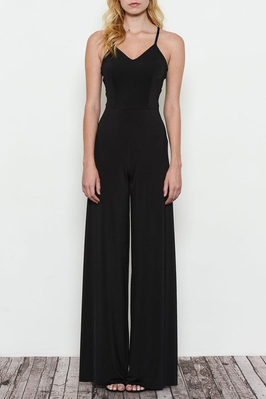 Fashion Cut Out Black Jumpsuit