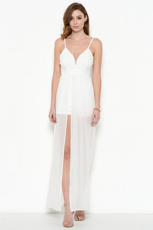 Fashion White Ponti Verona Maxi Romper EDITE MODE Fashion White Ponti Verona Maxi Romper EDITE MODE