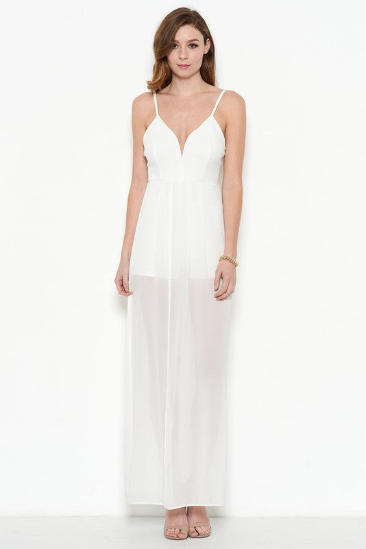 Fashion White Ponti Verona Maxi Romper