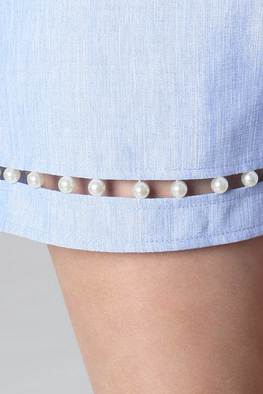 Tailor High Waisted Pearl Blue Short