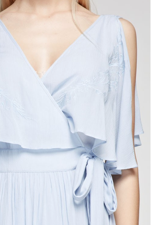 Blue Butterfly Elegant Maxi Dress