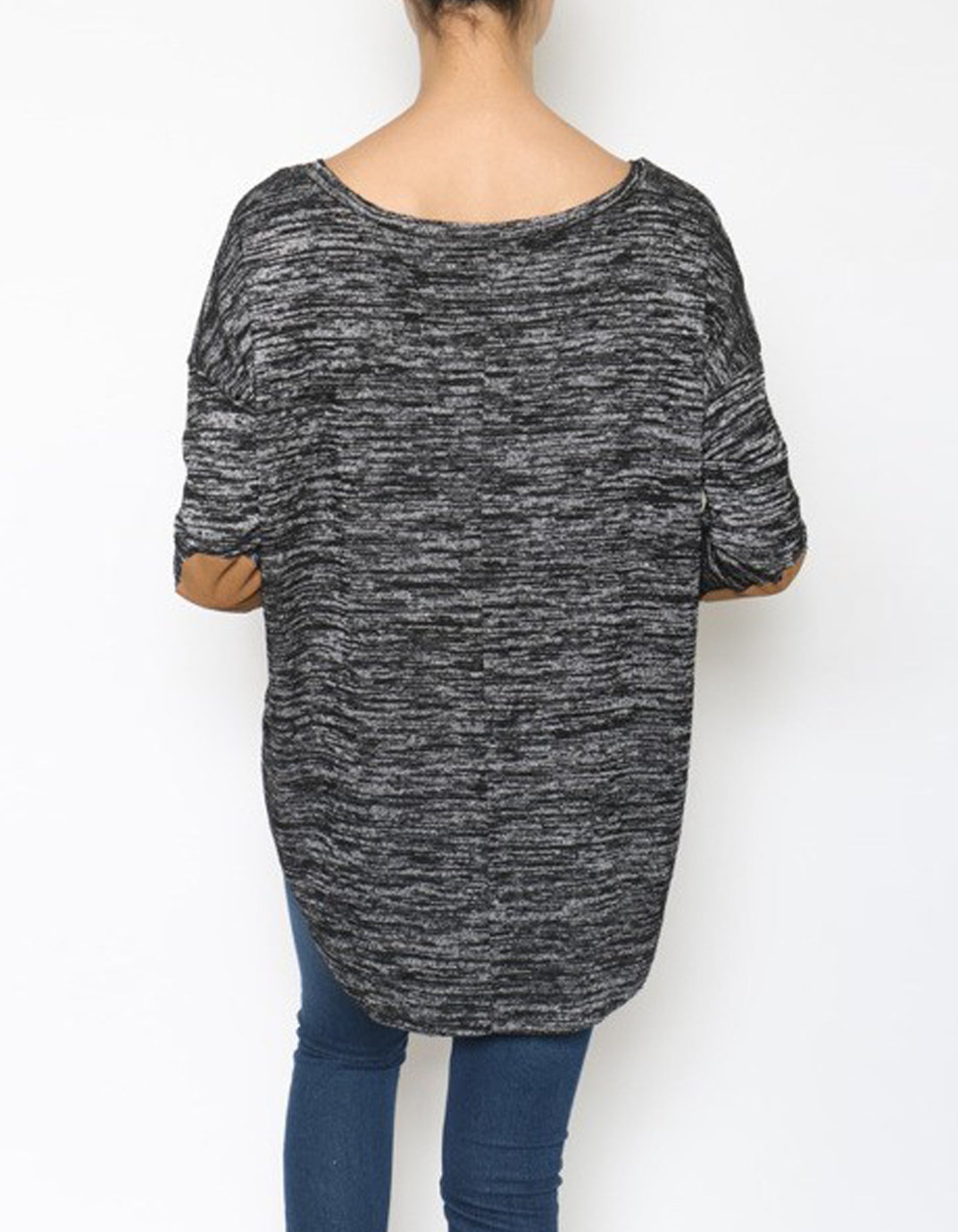 Soft Knit Sweater with Elbow Patch