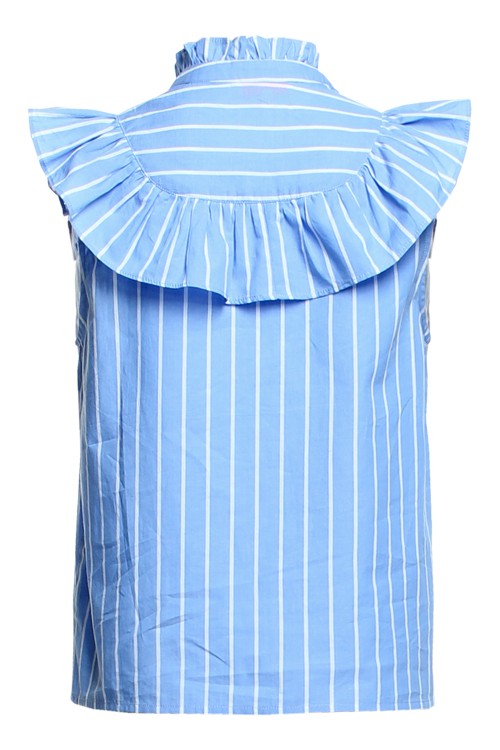 Elegant Marine Striped Button Down Blouse