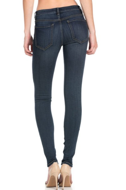 Skinny Jean with Dark Blue Denim Wash