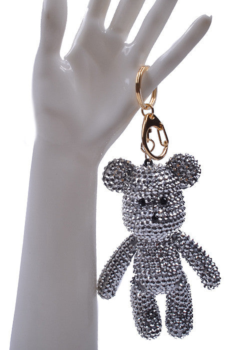 Mini Bear Silver Crystal Key Chain