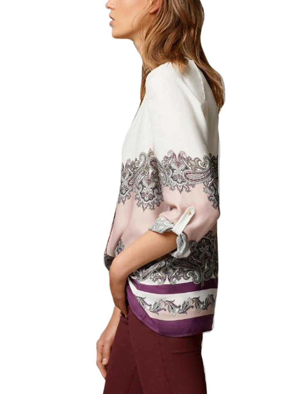 Elegant Vintage Print Blouse
