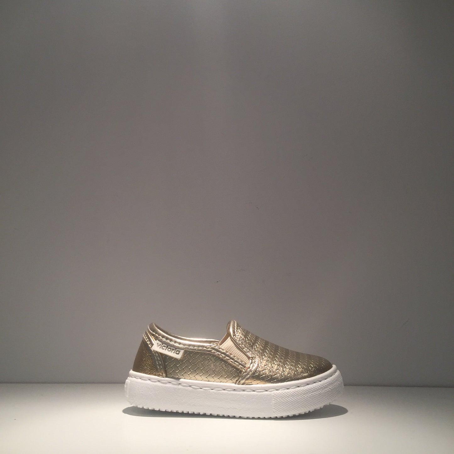 Kid's Fashion Gold Metallic Slip On Sneaker