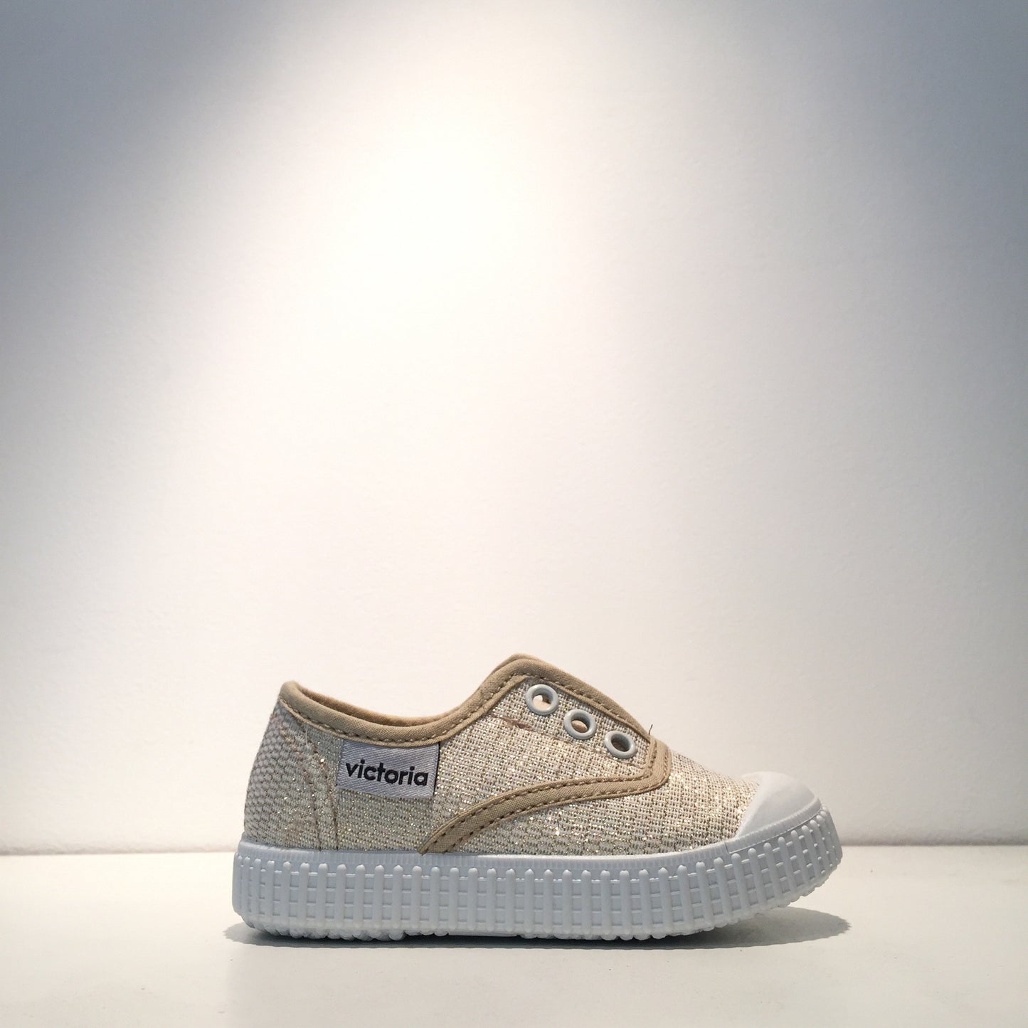 Kid's Fashion Gold Metallic Slip On Adjustable Sneaker