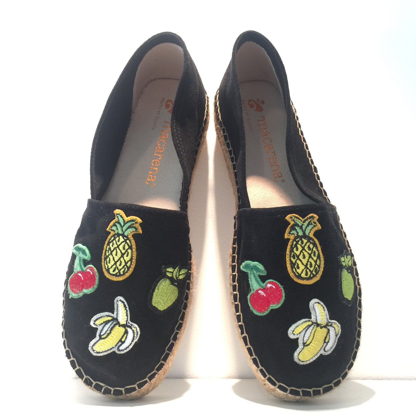 Elegant Black Suede Patch Espadrille