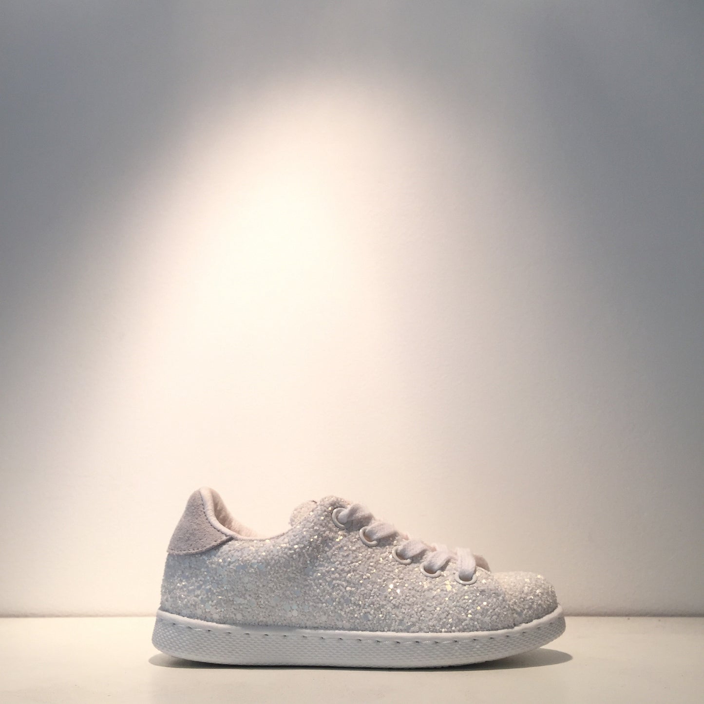 Kid's Fashion White Glitter Sneaker