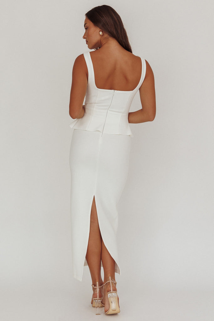 white peplum dress US 2 / its finished off with a ruffled hem for a feminine touch Pinup Fashion White Plus Size
