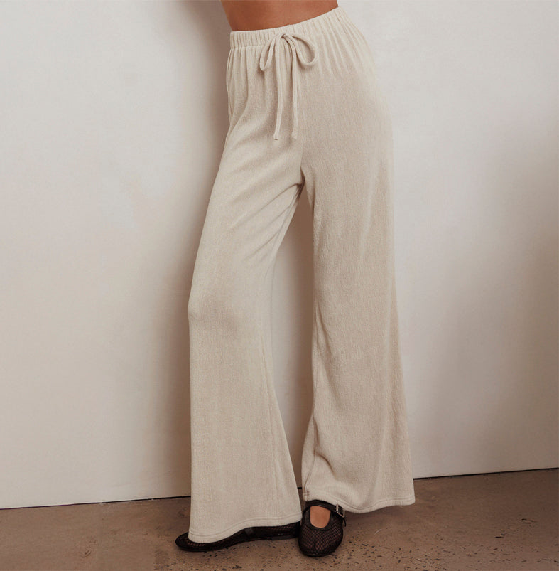 Elegant Oat Sweater High Waisted Jogger Pants