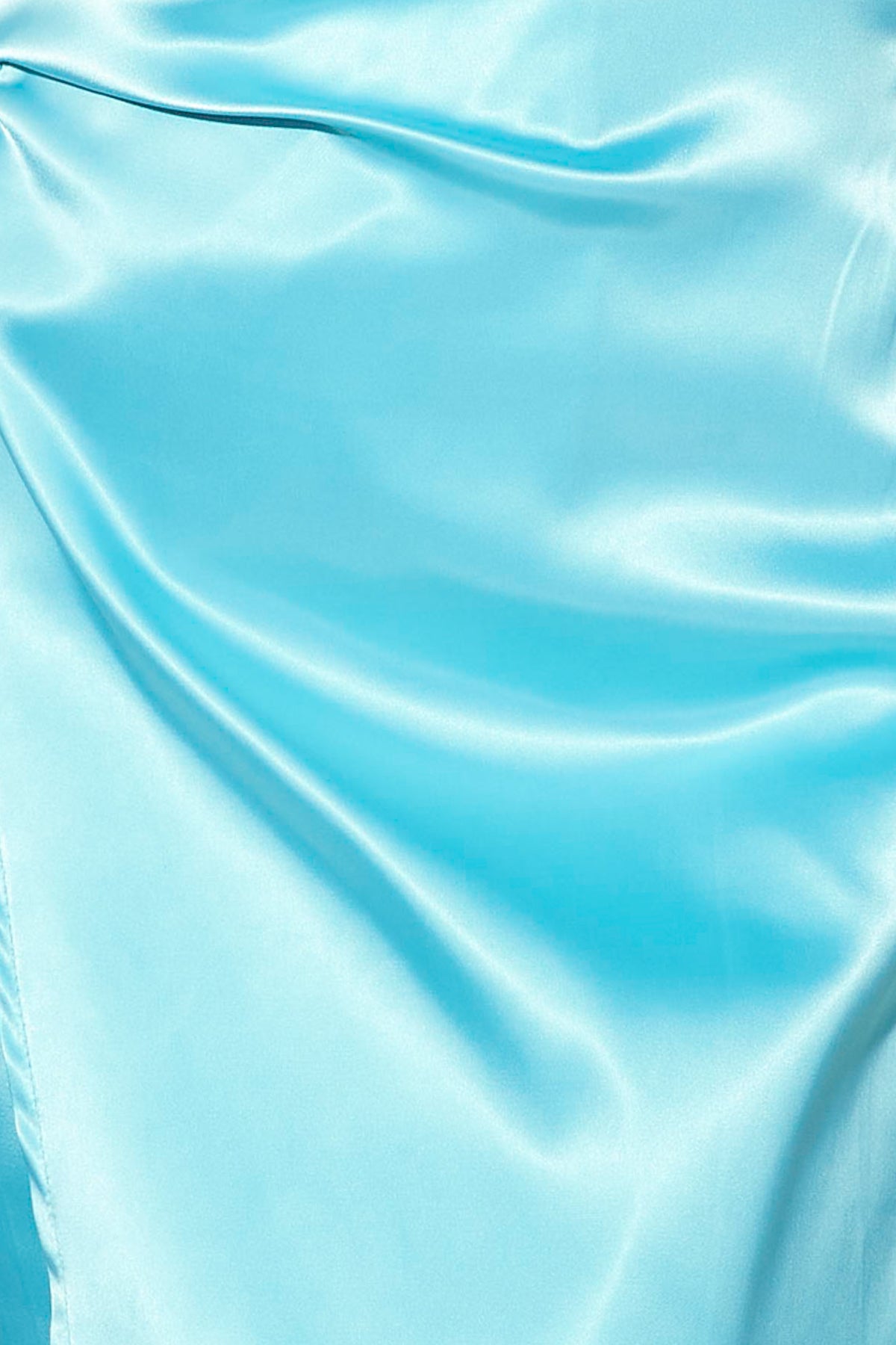 Elegant Aqua Strapless Satin Bodycon Cut-Out Tie-Up Dress