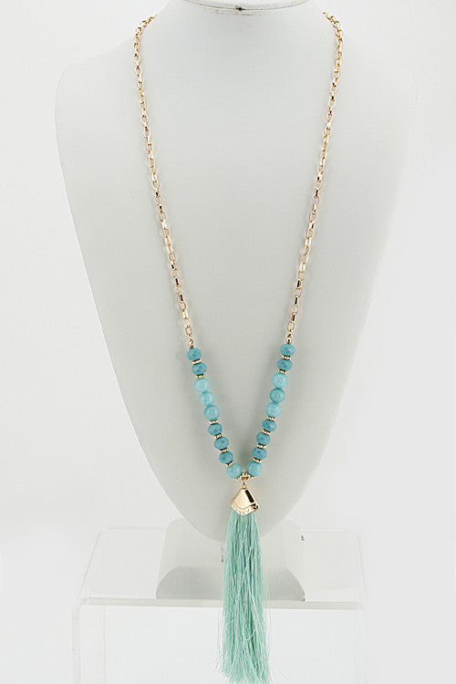 Gold Mint Bead Necklace