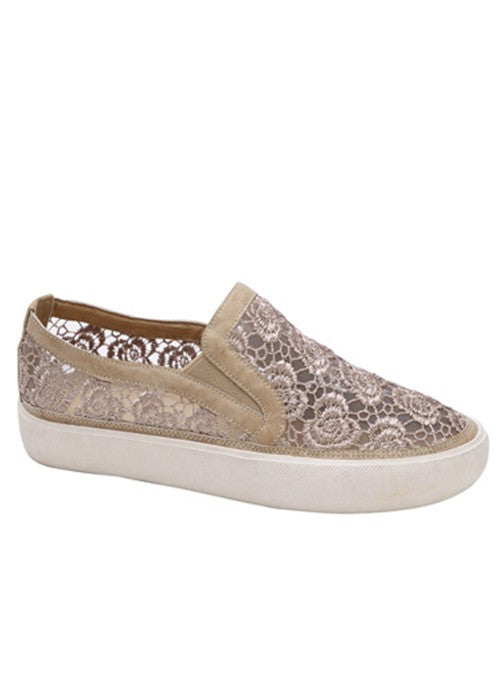 Elegant Beige Lace Fashion Sneaker