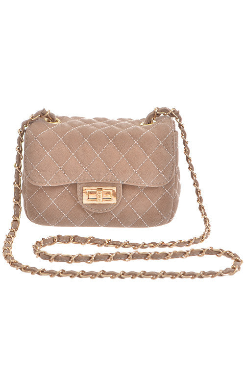 Fashion Beige Clutch with Quilted Detail