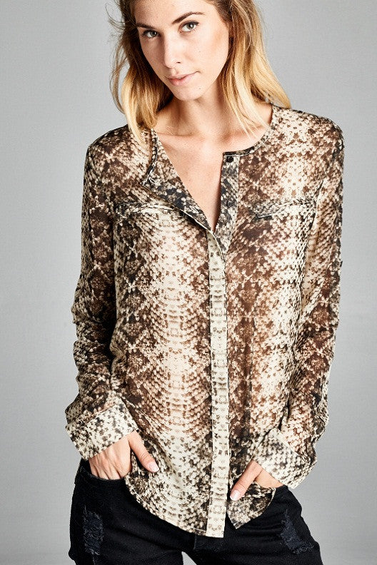 Elegant Animal Print Blouse