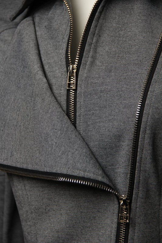 Fashion Grey Moto Jacket