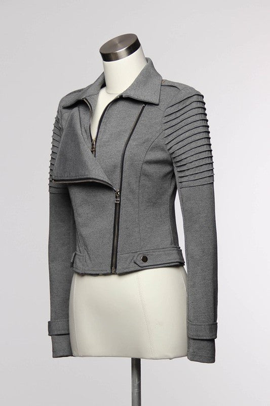 Fashion Grey Moto Jacket