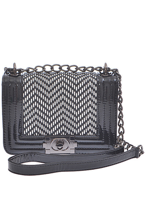 Fashion Black Contrast Handbag