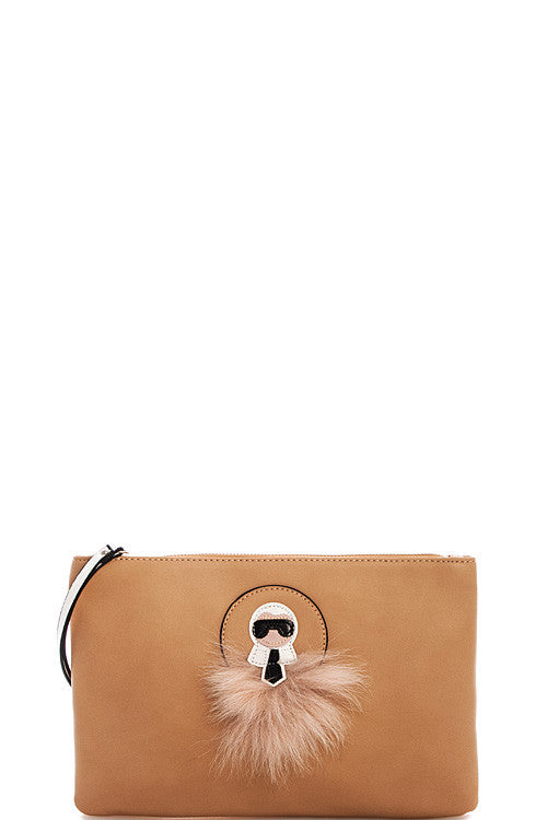 Fashion Chic Beige Clutch with Long Strap