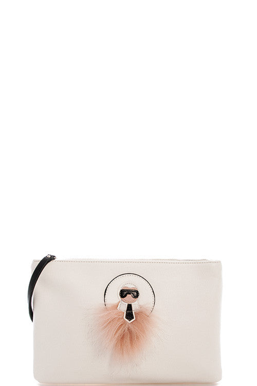 Fashion Chic White Clutch with Long Strap