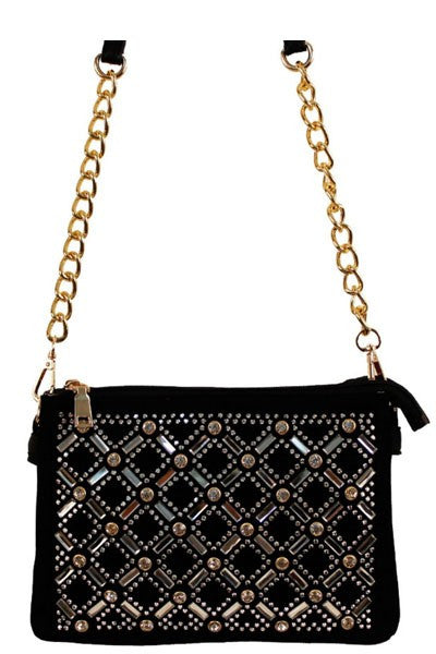 Fashion Crystal Glamour Black Mini Bag
