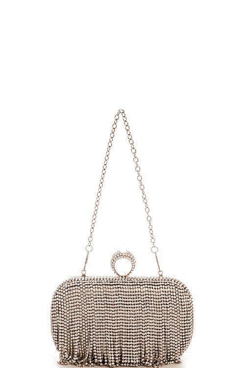 Cocktail Silver Crystal Clutch