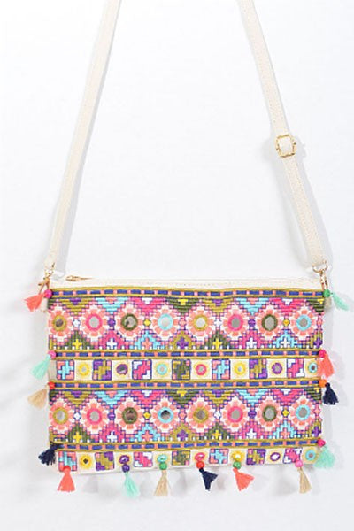 Fashion Pom Pom Multi-Color Mini Bag