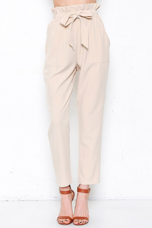 Elegant High Waisted Natural Pants
