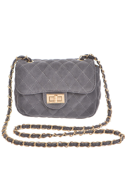 Fashion Grey Clutch with Quilted Detail