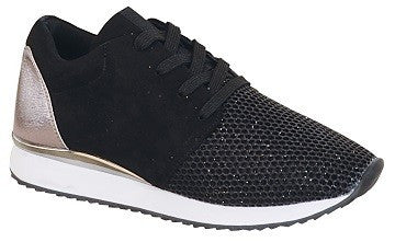 Fashion Black Glitter Running Sneaker