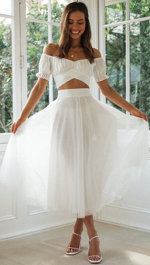 Elegant High Waisted White Mesh Ruffle Maxi Skirt Elegant High Waisted White Mesh Ruffle Maxi Skirt