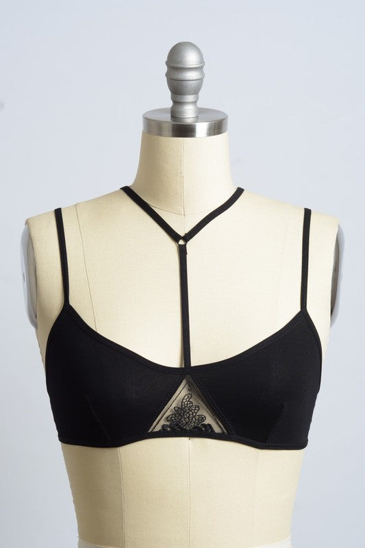 Triangle Lace Black Bralette