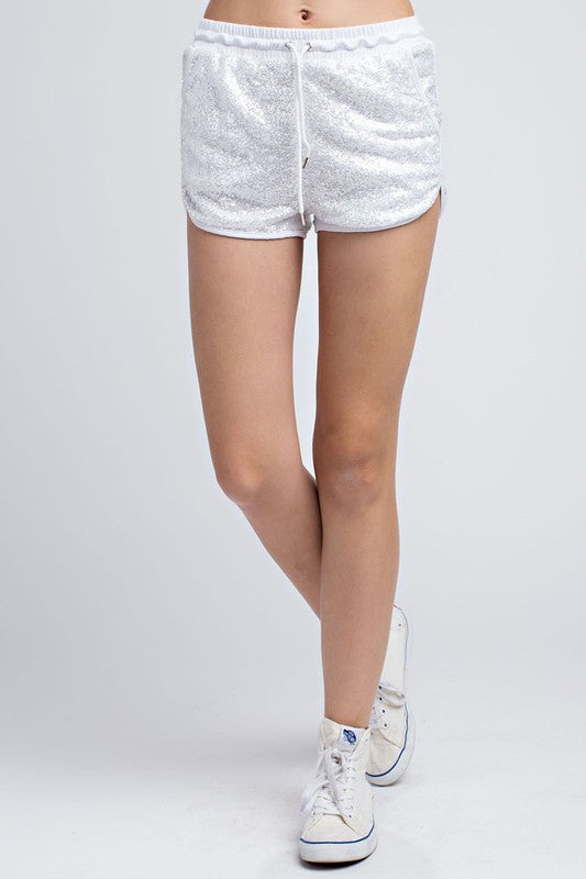Fashion Silver Sequence Shorts