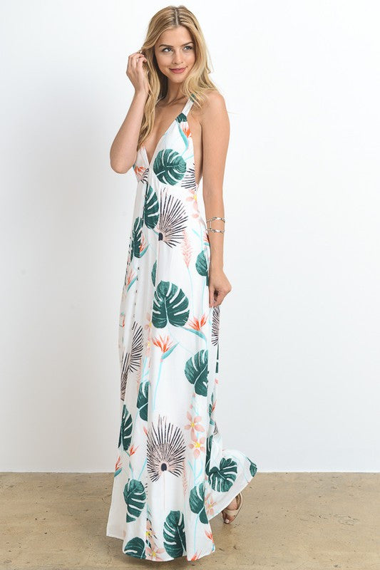 Summer Multi-Color Floral Print Maxi Dress