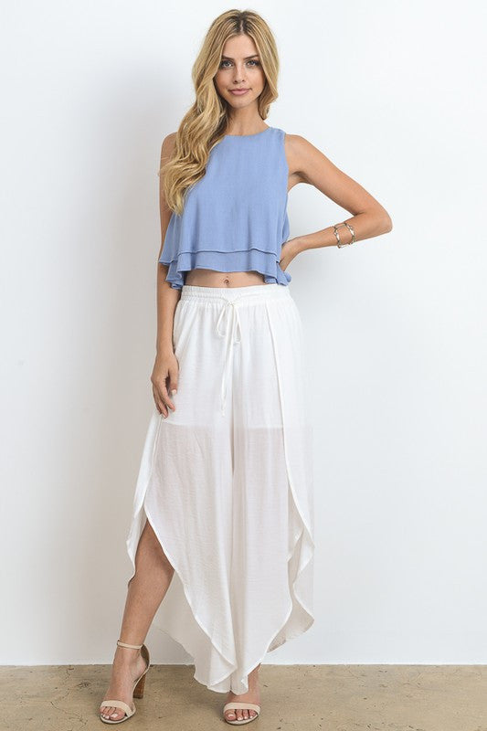 Summer White Cut Out Pants