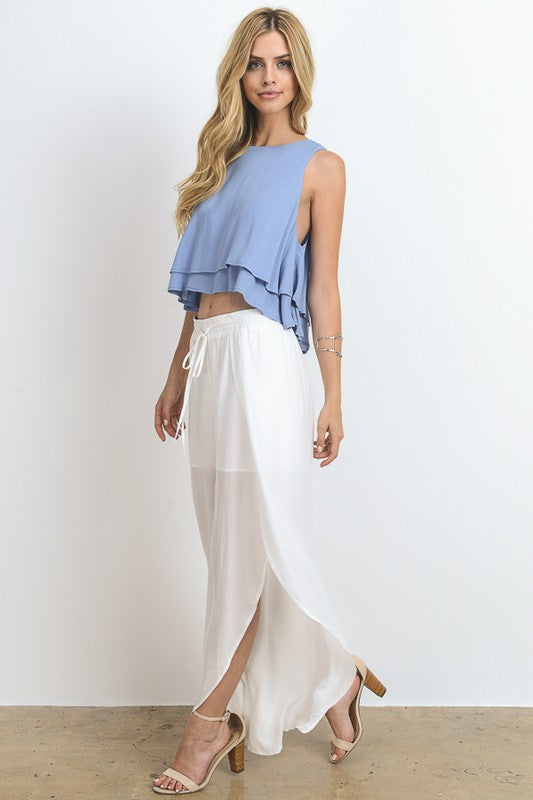 Summer White Cut Out Pants
