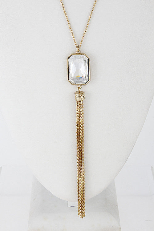 Fashion Necklace With Rhinestone And Tassel